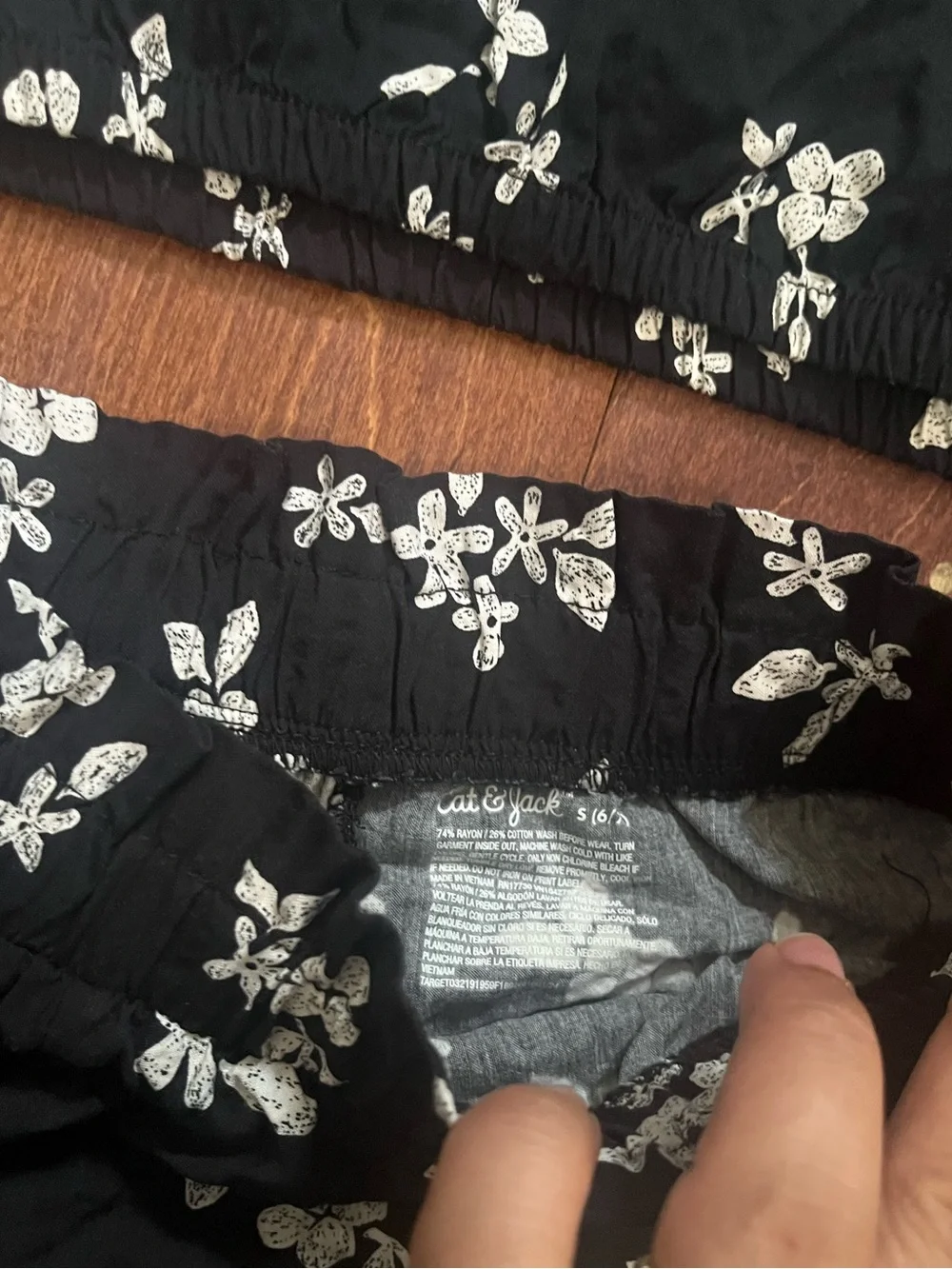 Cat & Jack Black Floral Crop Top and Shorts Set